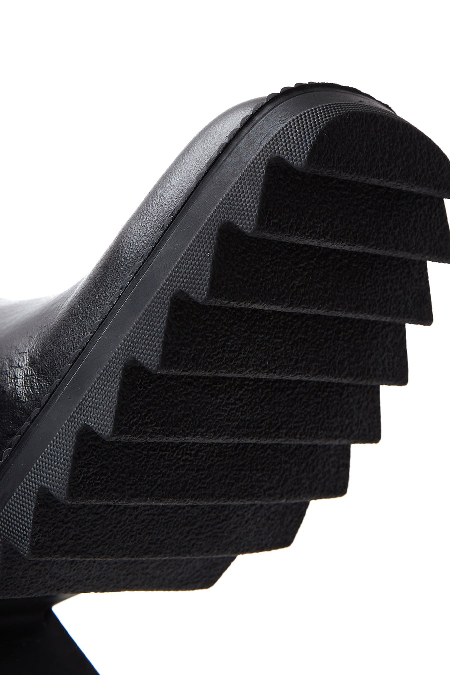 Women's Black Leather Heeled Boots