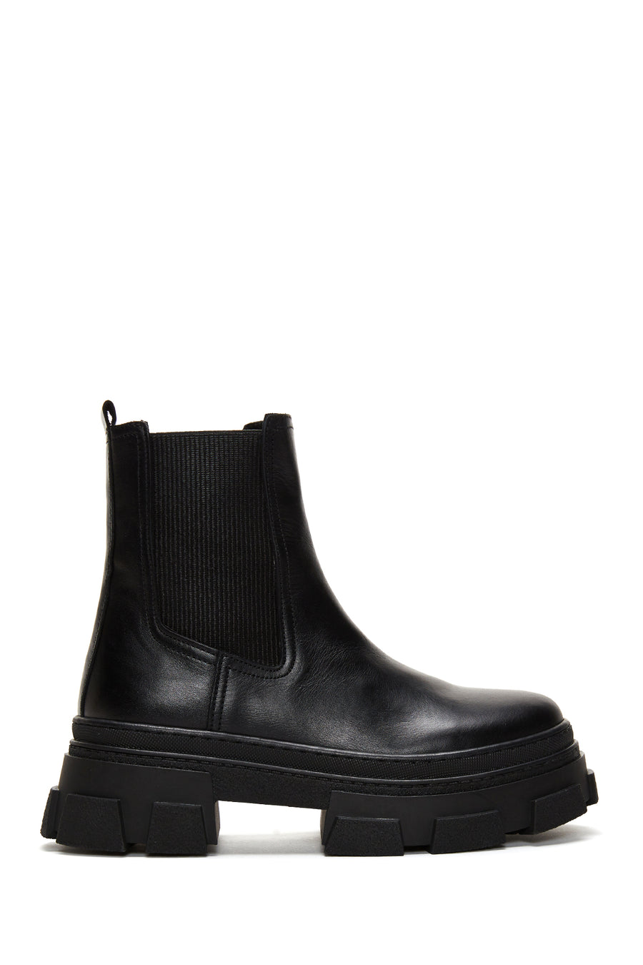 Women's Black Leather Thick Soled Chelsea Boots 22WFD133318 | Derimod