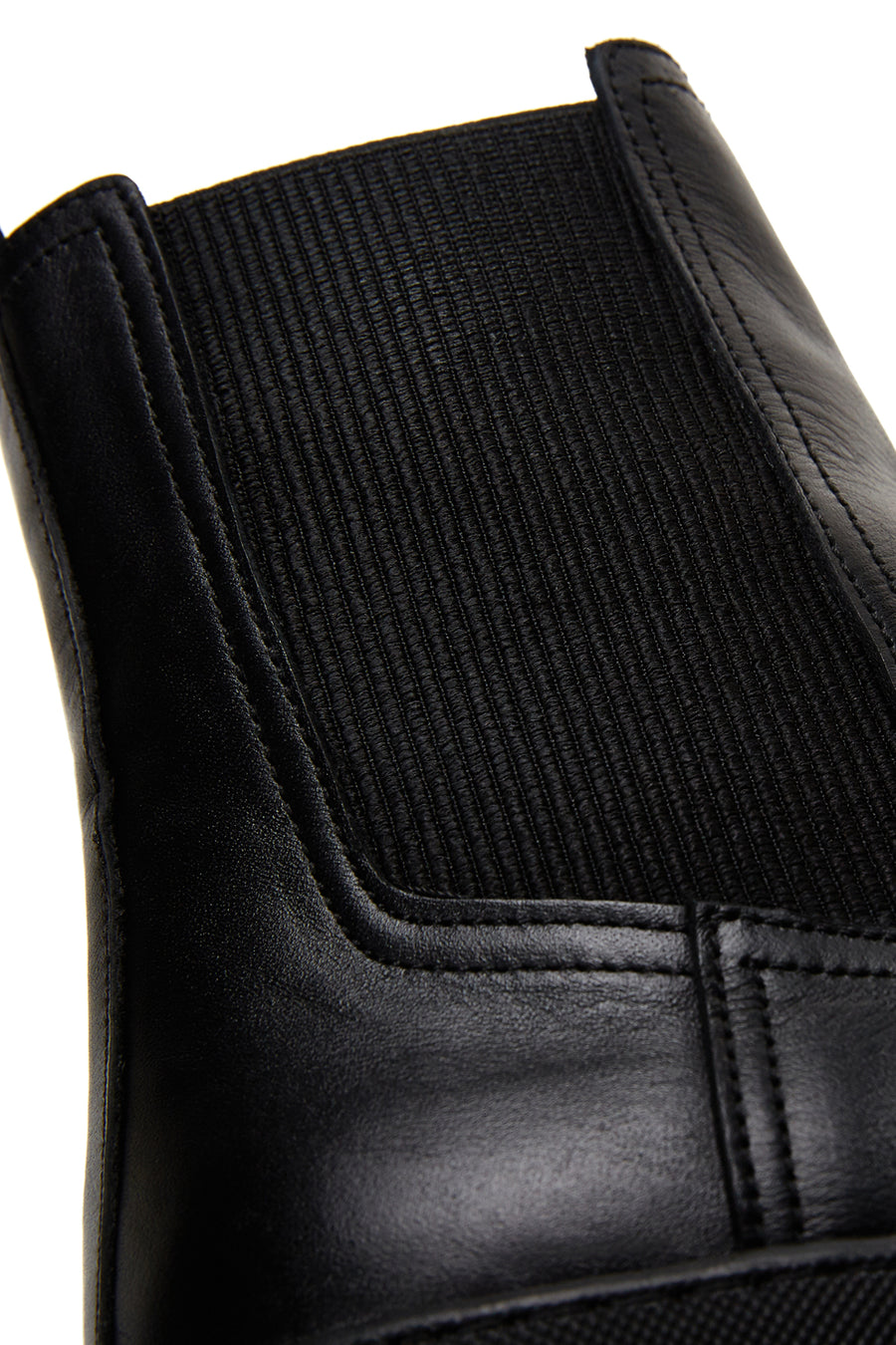 Women's Black Leather Thick Soled Chelsea Boots