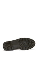 Men's Khaki Leather Zippered Casual Boots | Derimod