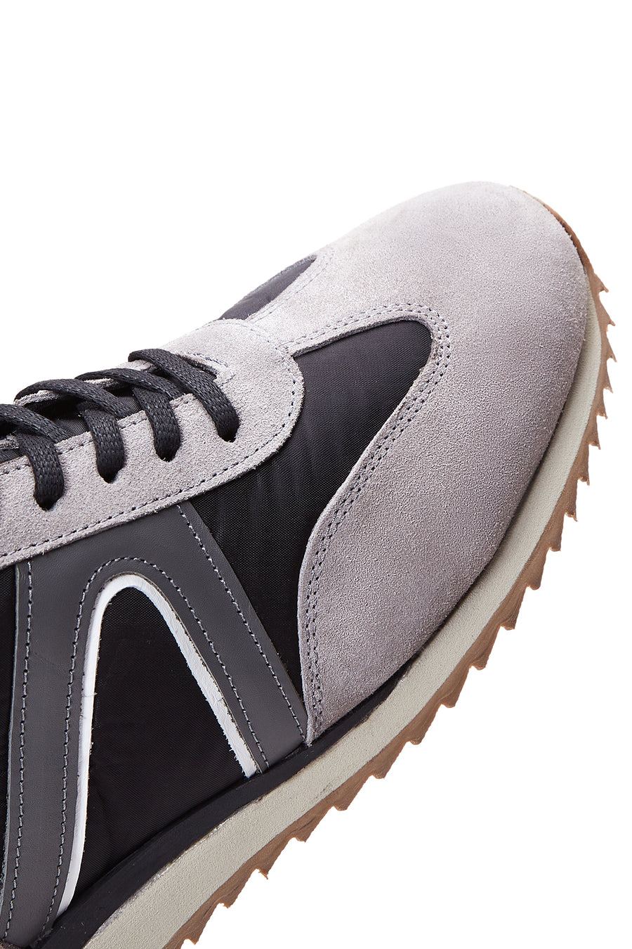 Erkek Gri Süet Deri Detaylı Sneaker