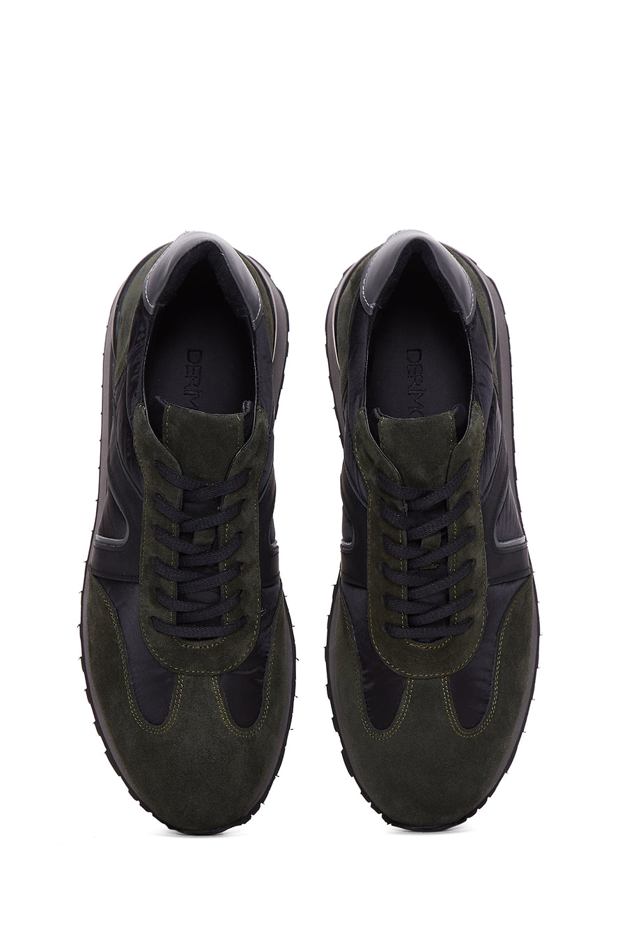 Erkek Siyah Süet Deri Detaylı Sneaker
