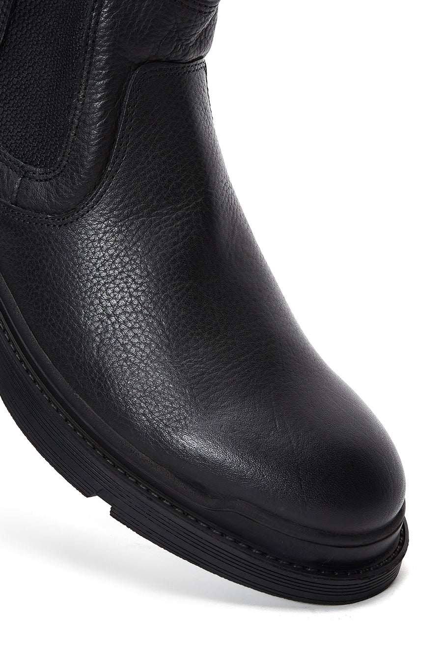 Men's Black Leather Zippered Classic Boots