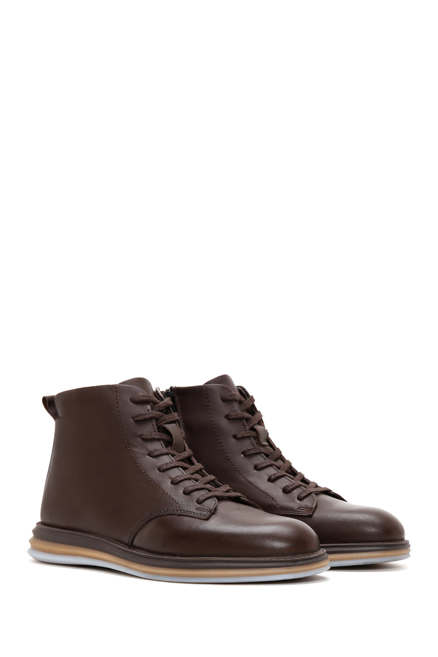 Men's Brown Leather Short Boots