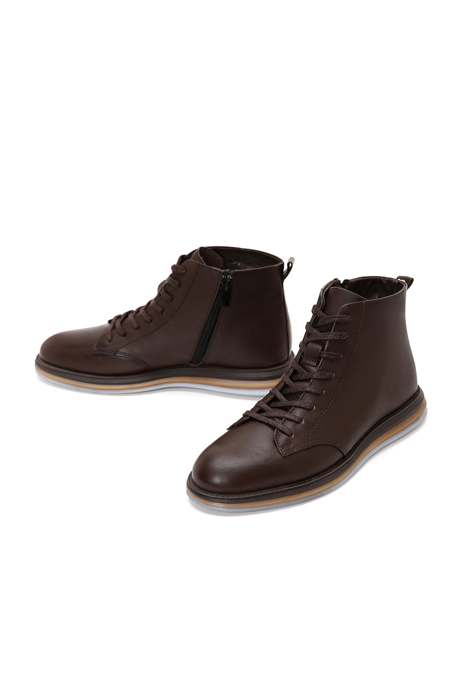 Men's Brown Leather Short Boots
