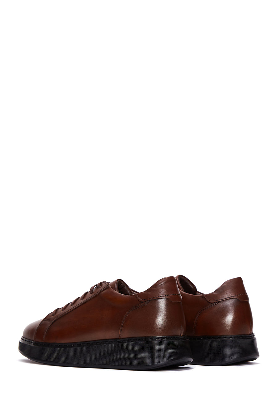 Erkek Kahverengi Deri Casual Sneaker