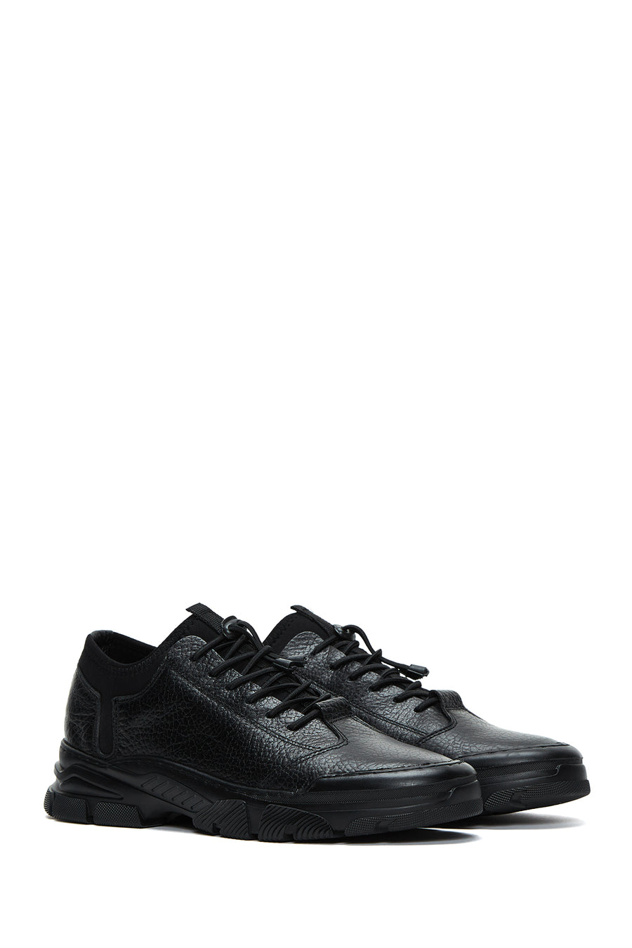 Men's Black Leather Casual Shoes