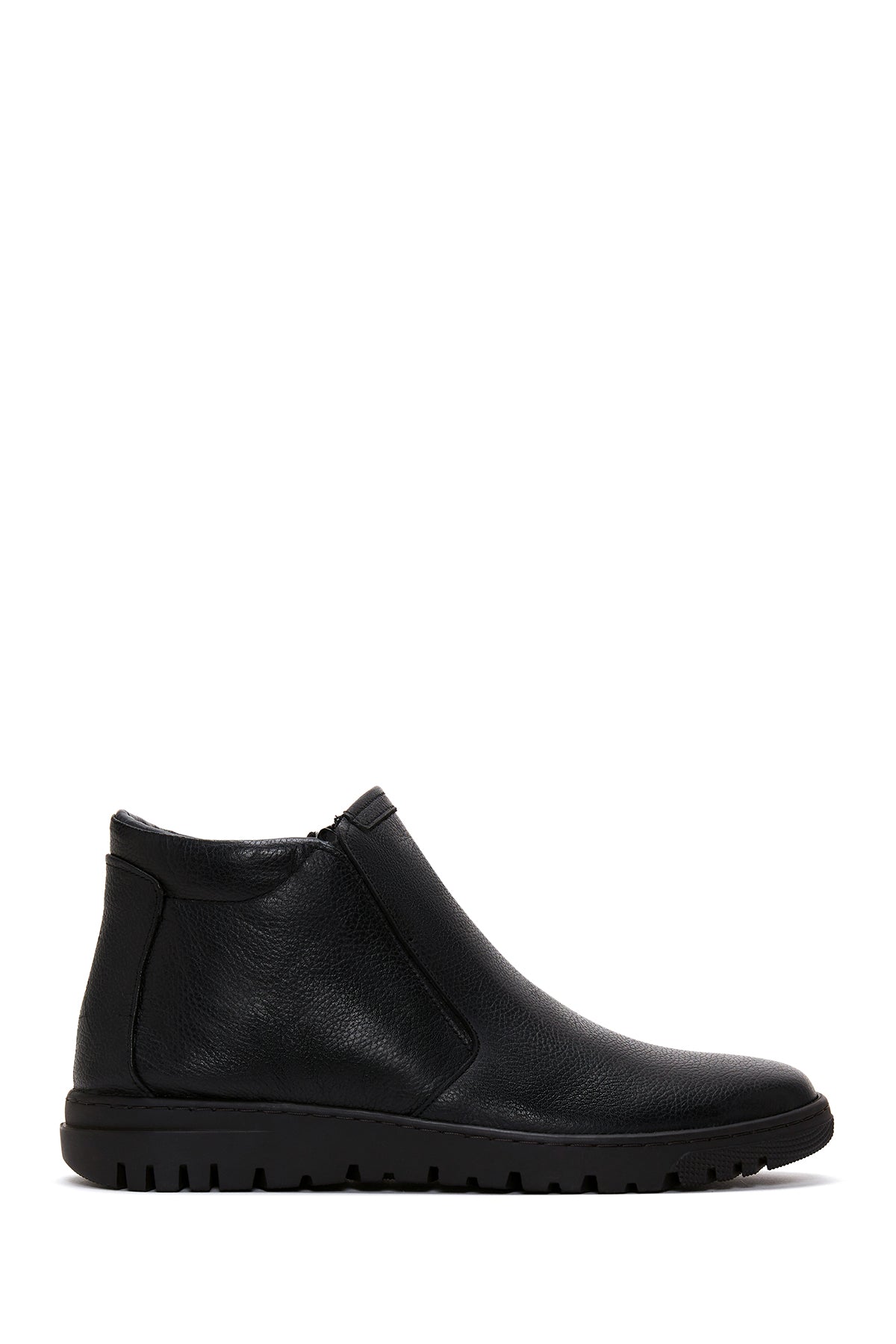Men's Black Leather Zippered Casual Boots 22WFD700010 | Derimod