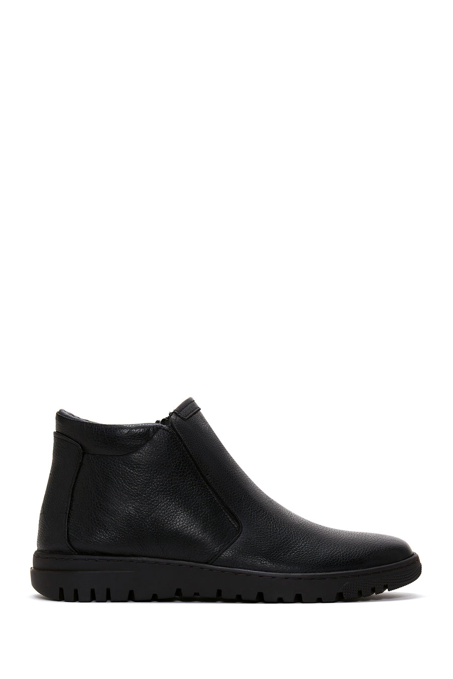 Men's Black Leather Zippered Casual Boots 22WFD700010 | Derimod