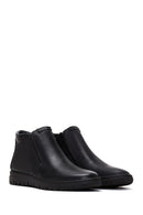 Men's Black Leather Zippered Casual Boots | Derimod
