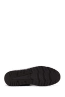 Men's Black Leather Zippered Casual Boots | Derimod
