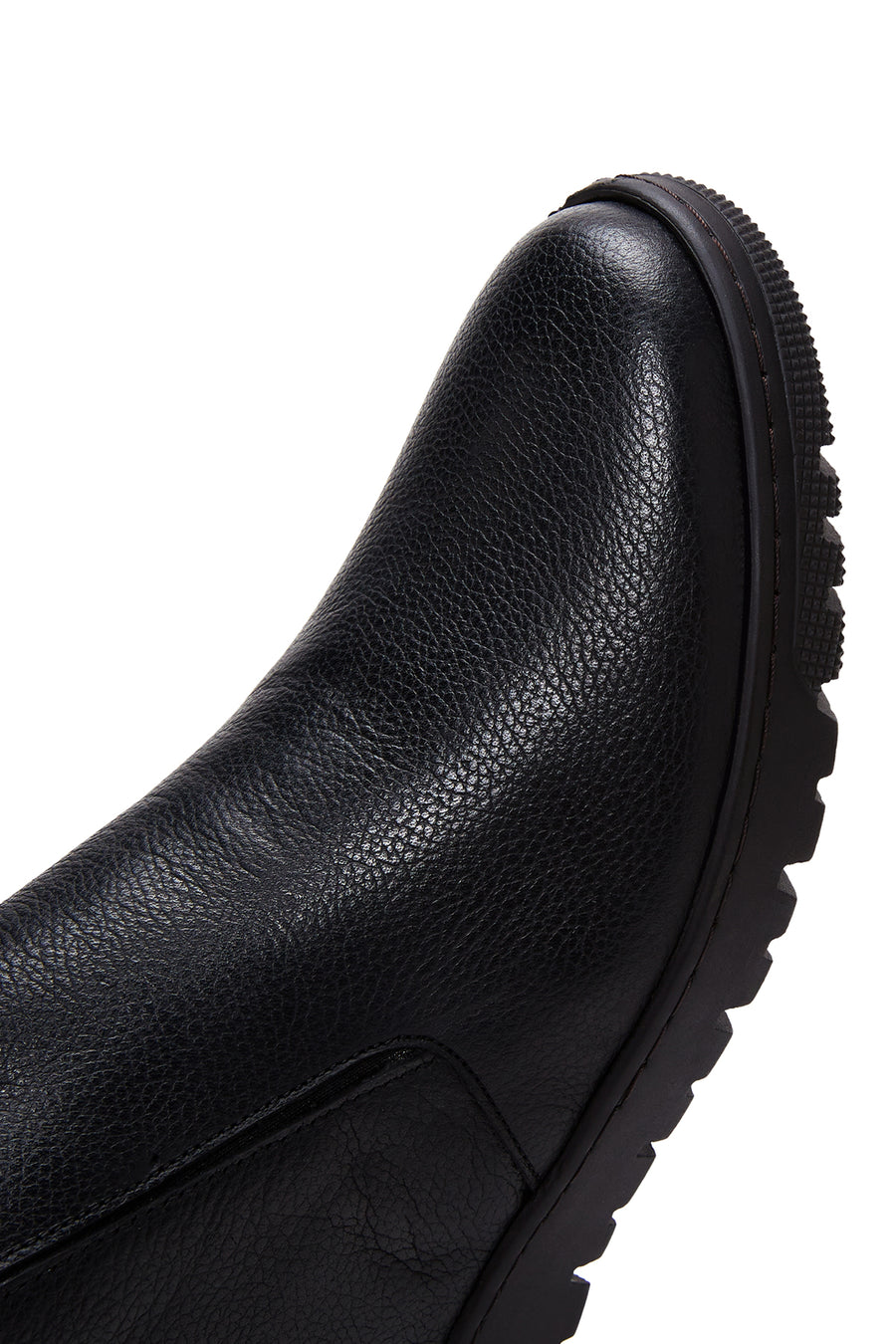 Men's Black Leather Zippered Casual Boots