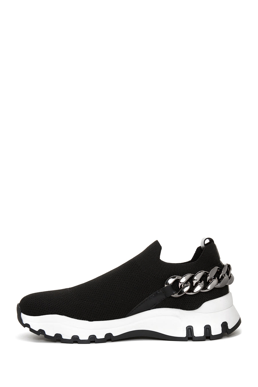 Kadın Siyah Kalın Tabanlı Zincirli Sneaker