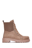 Women's Beige Suede Leather Boots | Derimod
