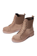 Women's Beige Suede Leather Boots | Derimod
