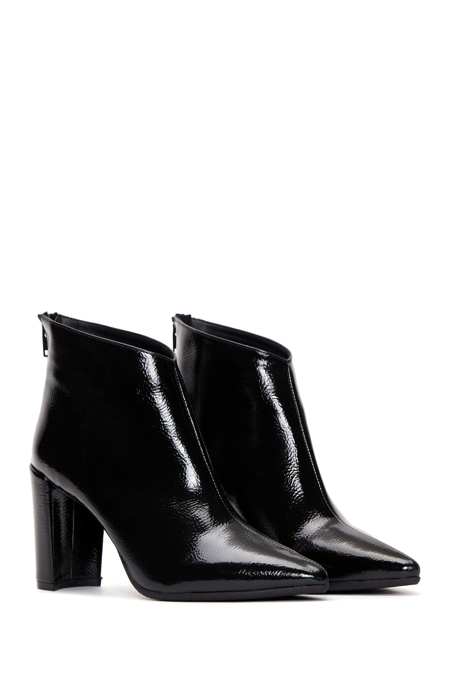 Women's Patent Leather Heeled Boots
