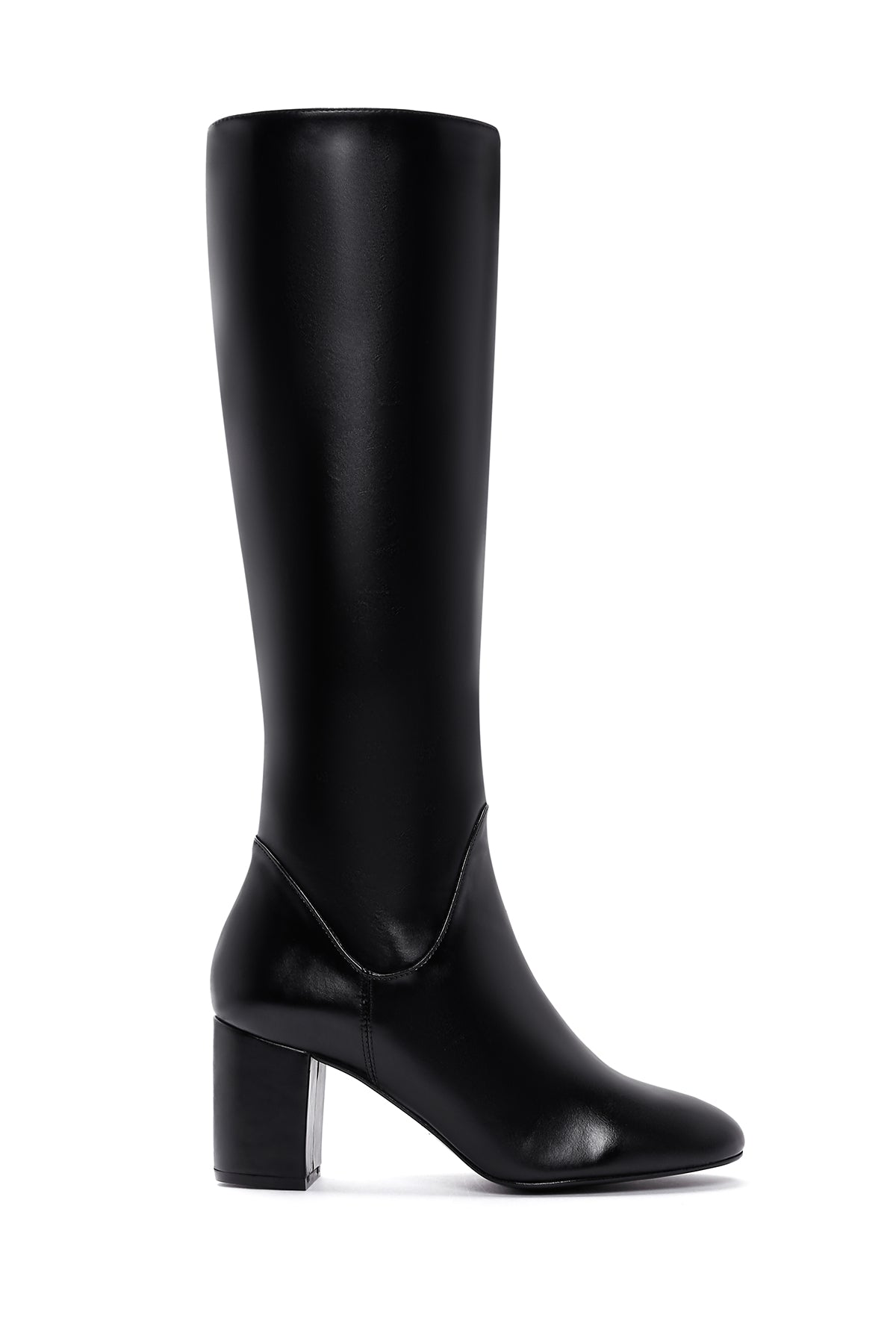 Women's Black Zipper Heeled Classic Boots 22WFE170818 | Derimod