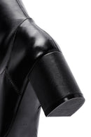Women's Black Zipper Heeled Classic Boots | Derimod