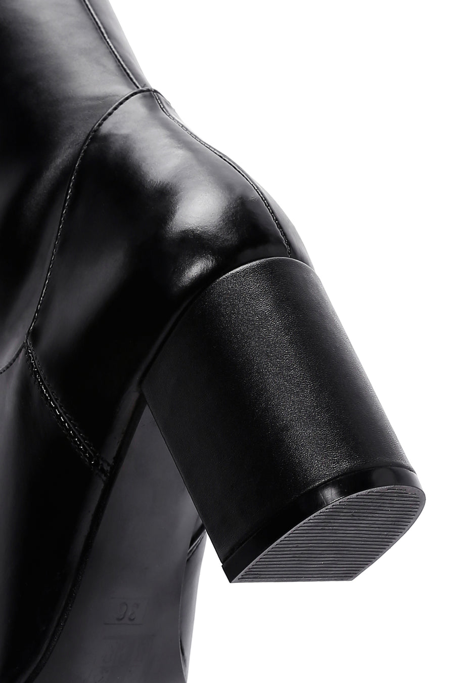 Women's Black Zipper Heeled Classic Boots