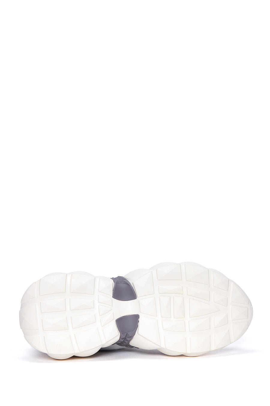 Women's Blue White Thick Soled Sneaker