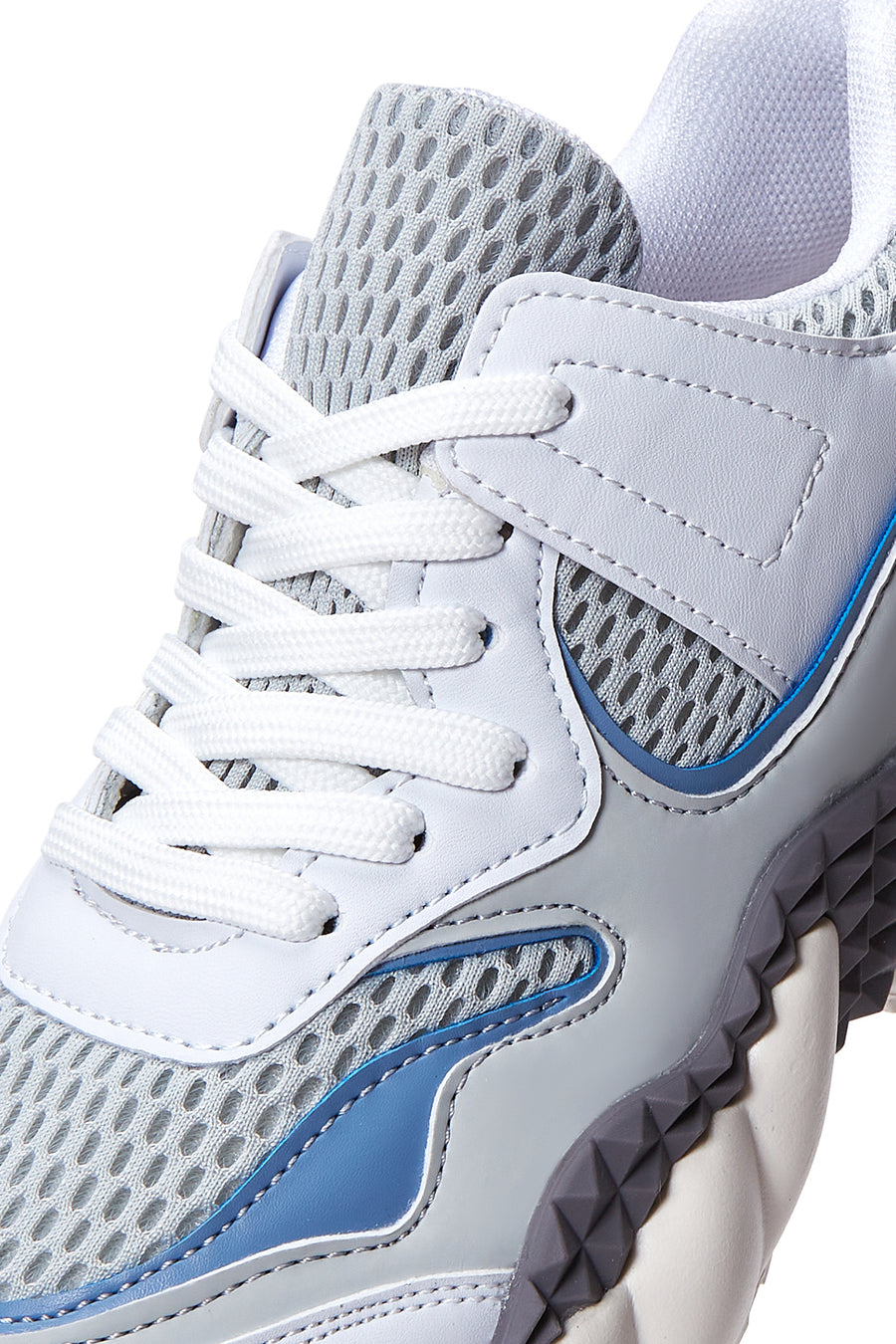 Women's Blue White Thick Soled Sneaker