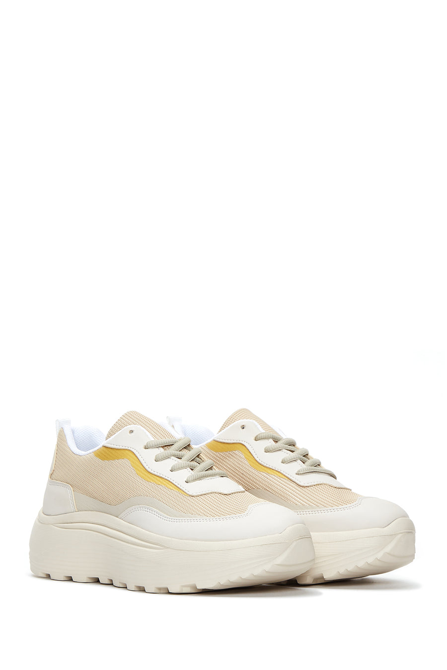 Women's Beige Thick Soled Sneaker