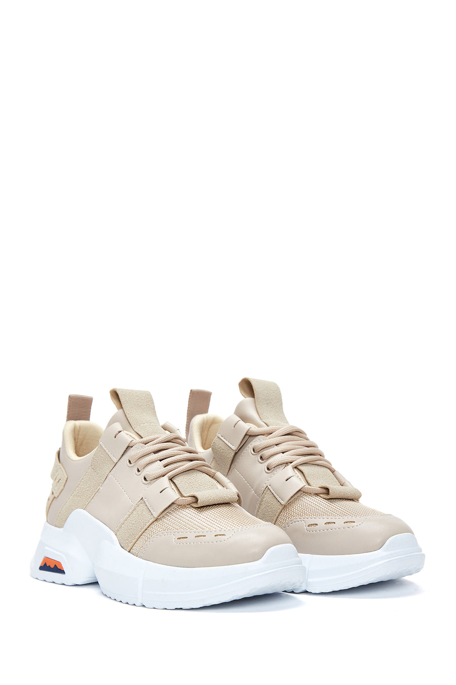 Kadın Bej Yüksek Taban Sneaker