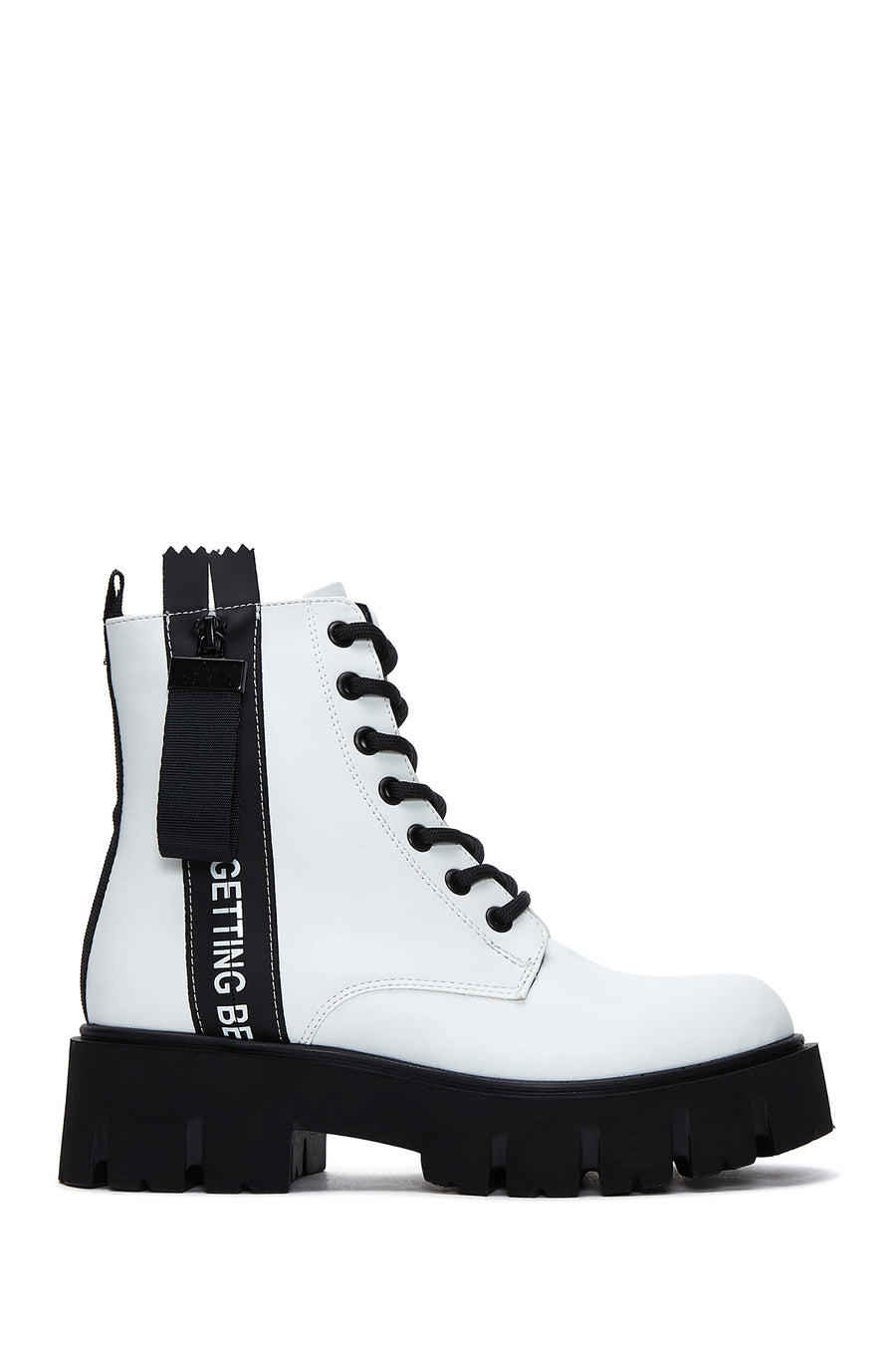 Women's White Zippered Boots 22WFE221018 | Derimod