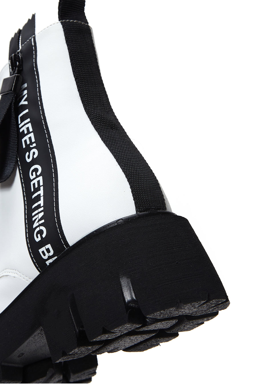Women's White Zippered Boots