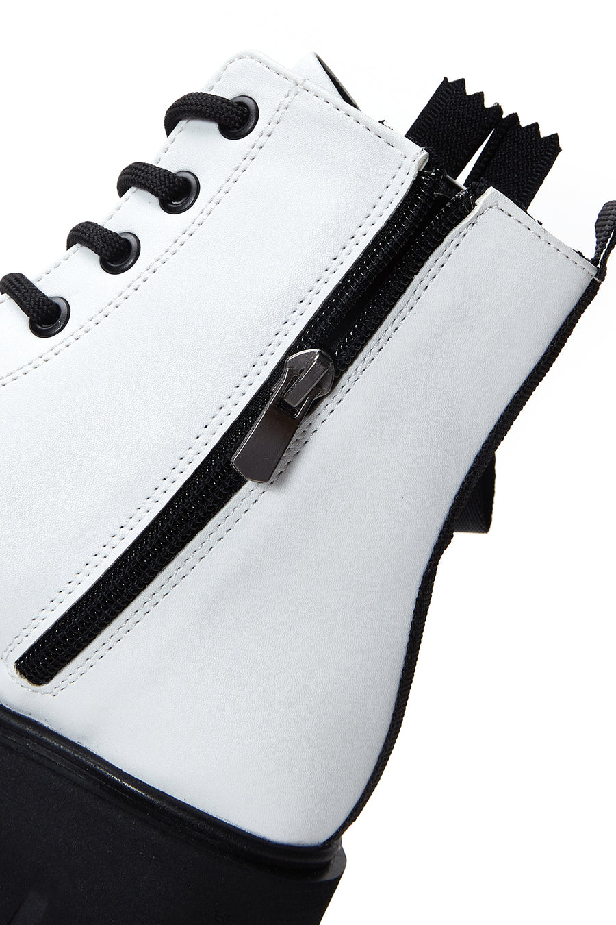 Women's White Zippered Boots