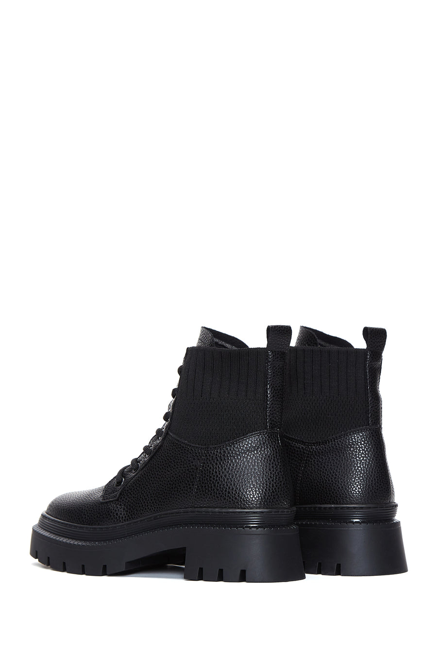 Women's Black Lace-Up Boots