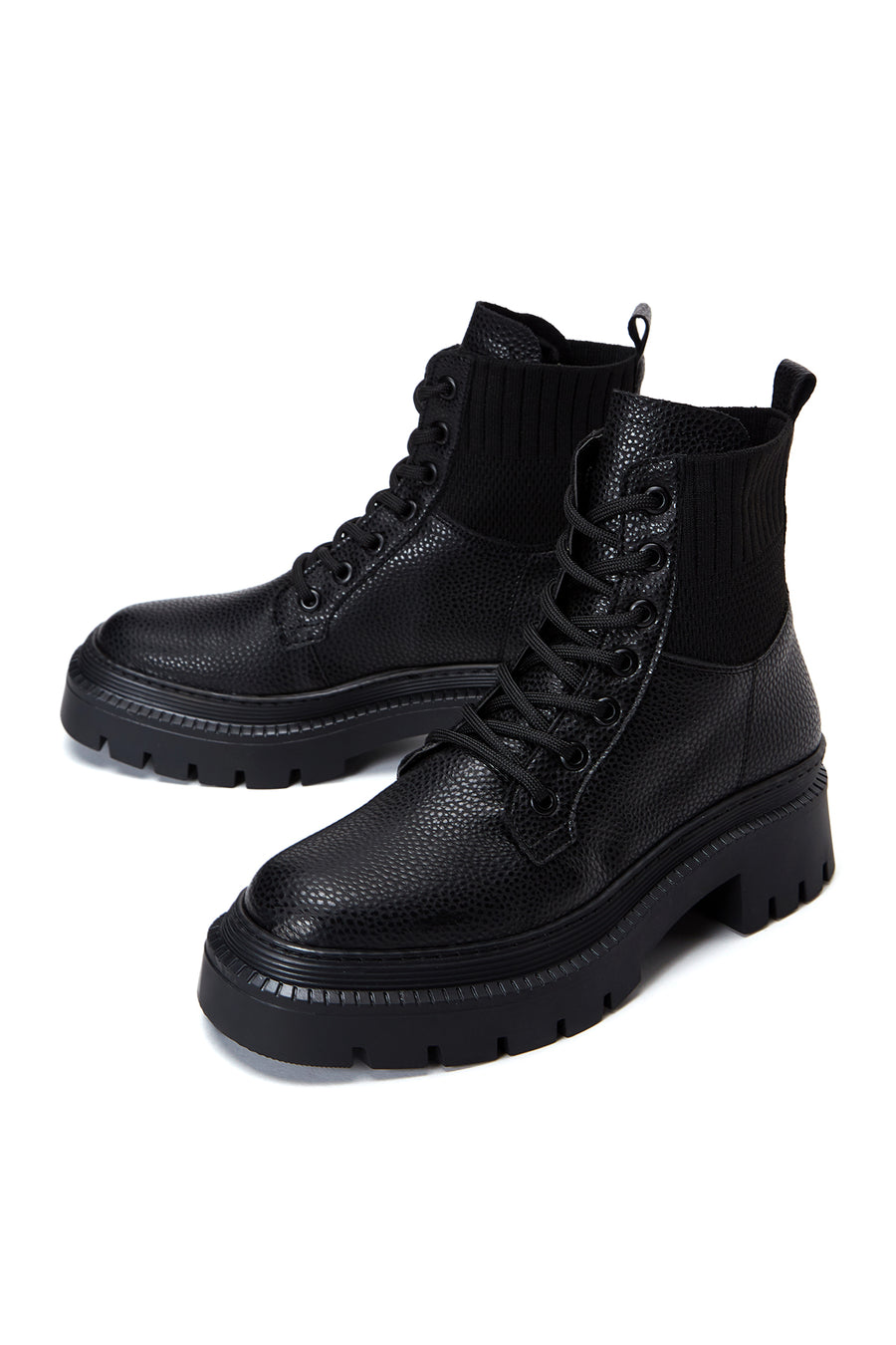 Women's Black Lace-Up Boots