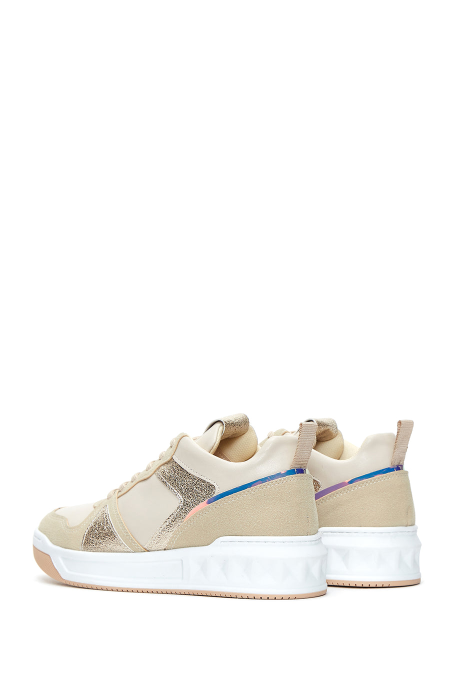 Women's Beige Lace-up Sneaker