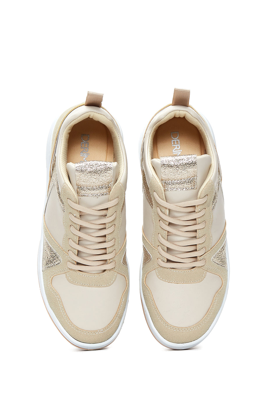 Women's Beige Lace-up Sneaker