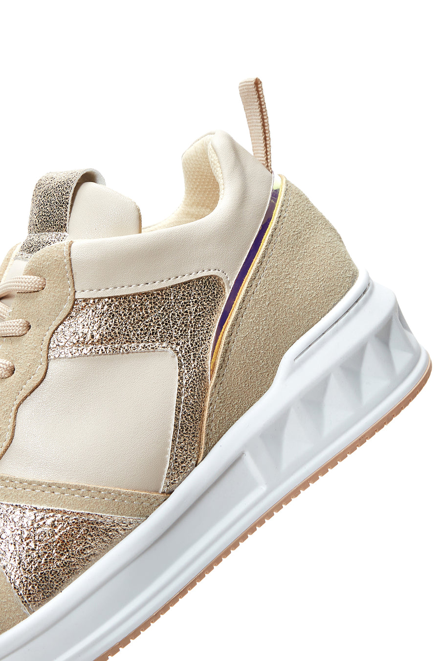 Women's Beige Lace-up Sneaker