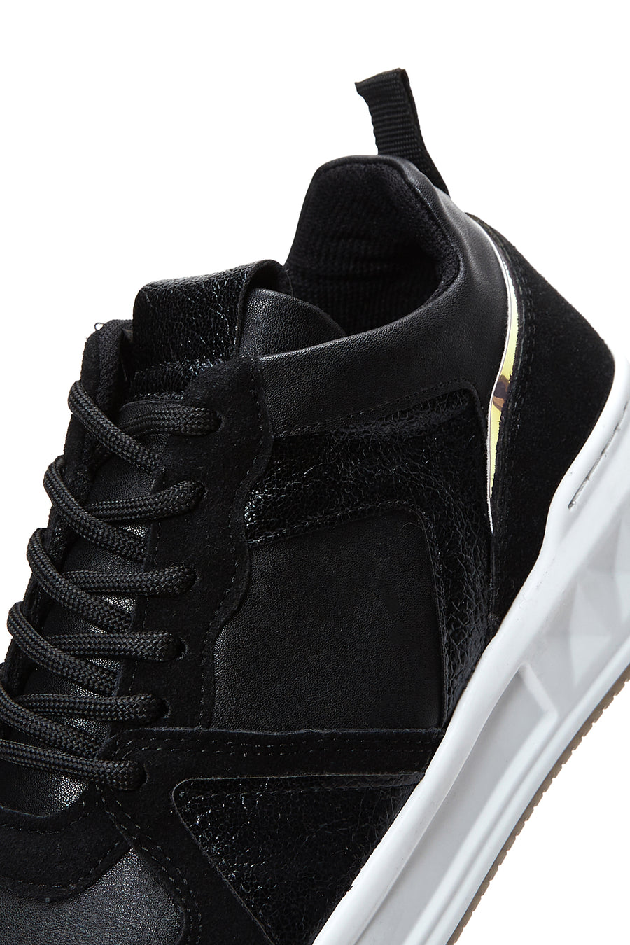 Women's Black Lace-Up Sneaker