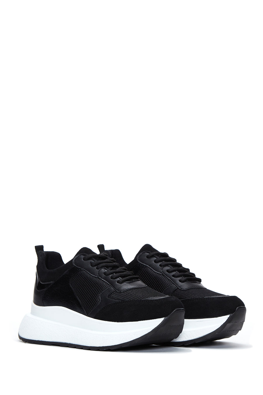 Women's Black Thick Soled Sneaker