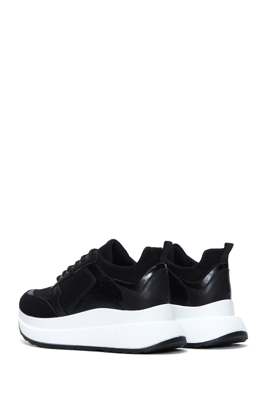 Women's Black Thick Soled Sneaker