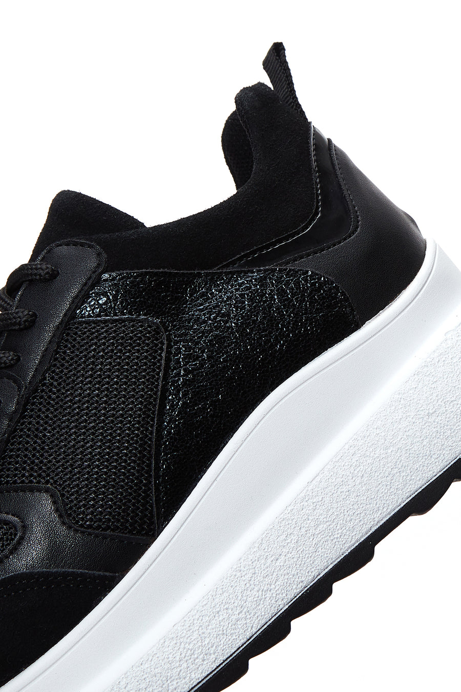 Women's Black Thick Soled Sneaker