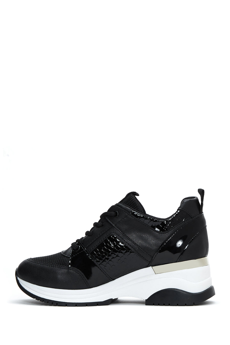 Women's Black Thick Soled Sneaker