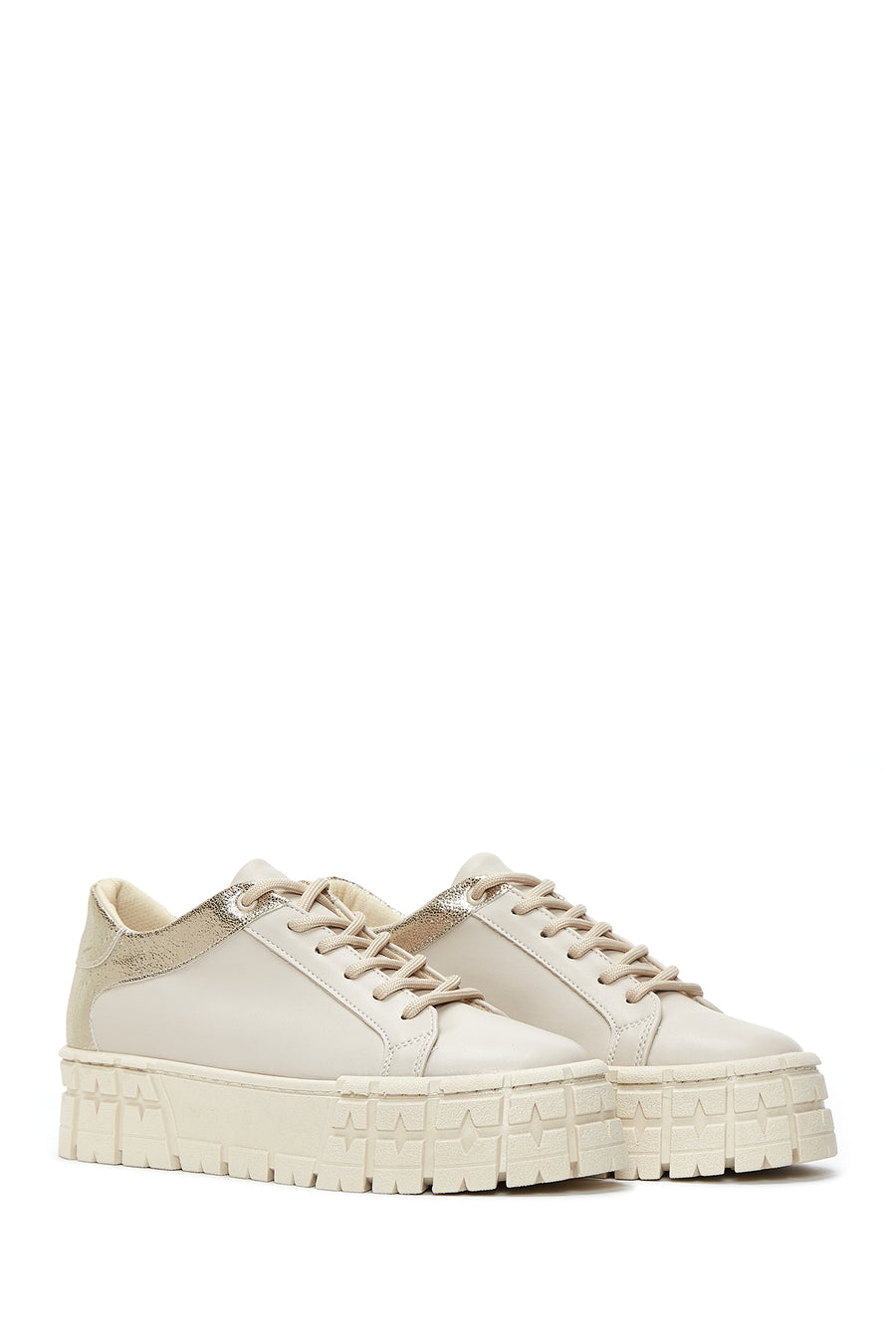 Women's Beige Thick Soled Sneaker