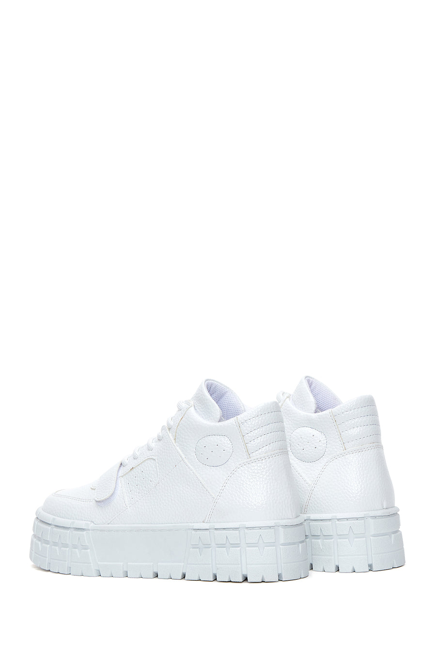Women's White Thick Sole High Top Sneaker