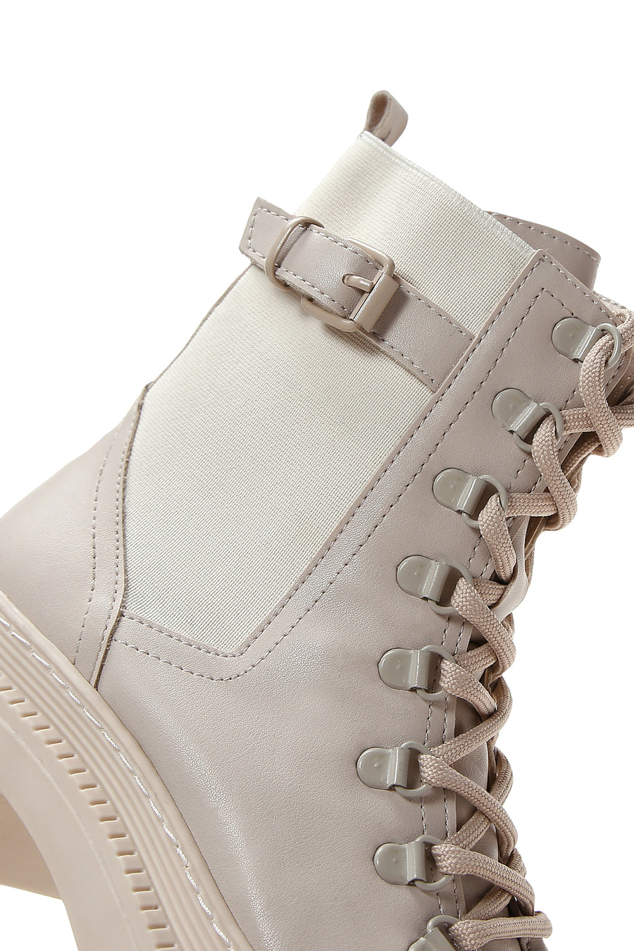 Women's Beige Zippered Boots