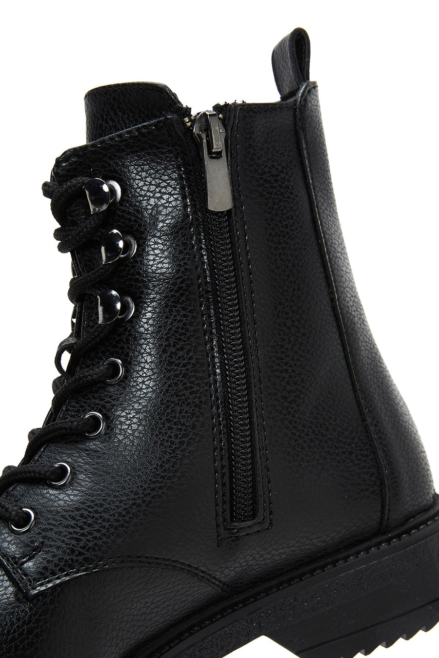Women's Black Zippered Flat Boots
