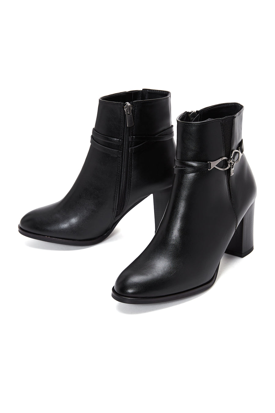 Women's Buckle Heeled Boots