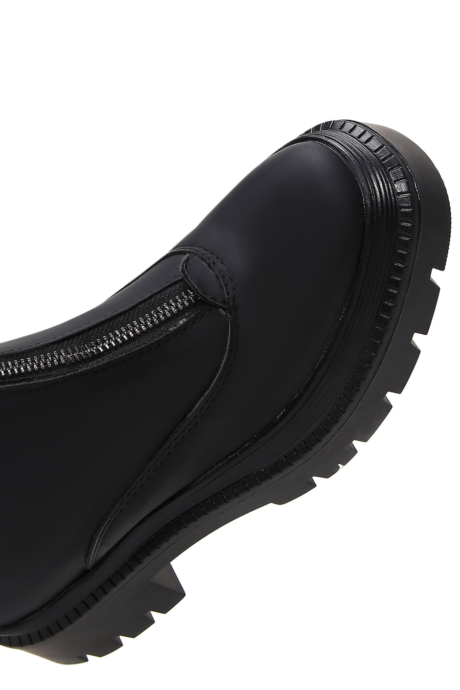 Women's Black Zippered Flat Boots