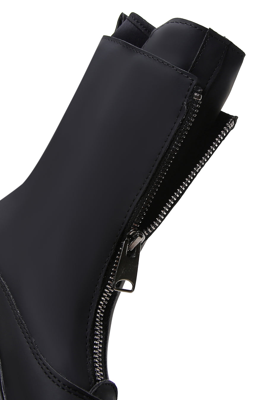 Women's Black Zippered Flat Boots