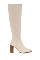 Women's Beige High Heeled Boots | Derimod