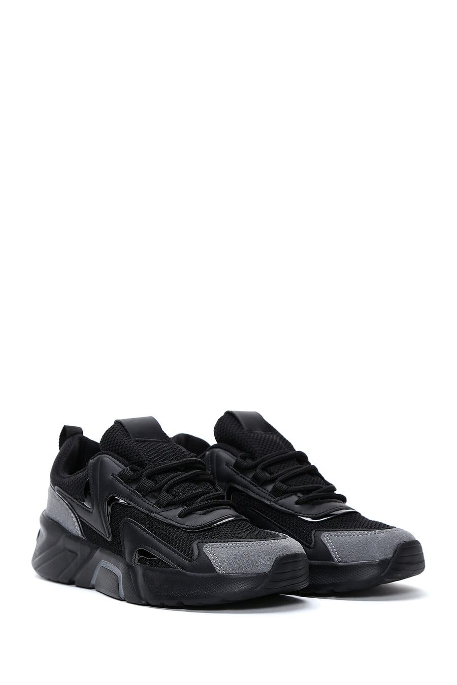 Women's Black Thick Soled Sneaker