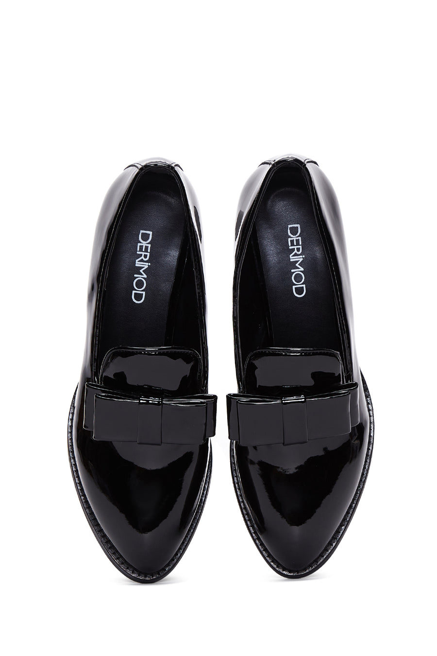 Women's Black Patent Leather Short Heeled Masculine Shoes
